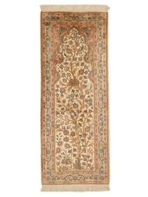 50X127 Kaschmir Reine Seide 24/24 Quality Teppich Orientalischer Läufer Braun/Orange (Seide, Indien) Carpetvista
