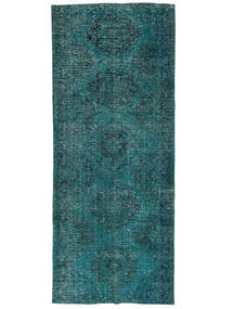 142X346 絨毯 カラード ヴィンテージ モダン 廊下 カーペット ブラック/ダークターコイズ (ウール, トルコ) Carpetvista