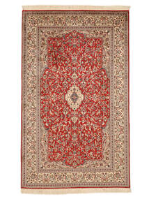 Kashmir Ren Silke 24/24 Quality Teppe 95X152 Brun/Mørk Rød Silke, India Carpetvista