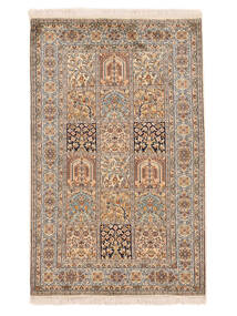  Orientalisk Kashmir Äkta Silke Matta 97X151 Brun/Beige Silke, Indien Carpetvista