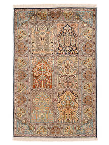 絨毯 オリエンタル カシミール ピュア シルク 97X150 茶色/ベージュ (絹, インド)