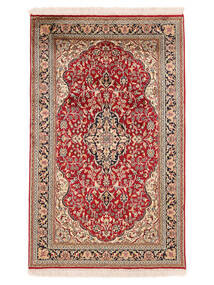 絨毯 オリエンタル カシミール ピュア シルク 89X147 茶色/ダークレッド (絹, インド)