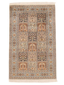  Orientalischer Kaschmir Reine Seide Teppich 93X148 Braun/Beige Seide, Indien Carpetvista