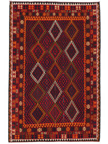 172X264 Tappeto Kilim Maimane Orientale Nero/Rosso Scuro (Lana, Afghanistan) Carpetvista