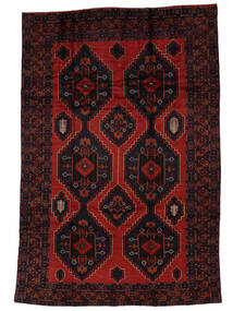 Tappeto Orientale Beluch 200X295 Nero/Rosso Scuro (Lana, Afghanistan)