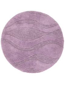 Breeze Bath Mat Purple Ø 90 Round Plain (Single Colored) Cotton Washable