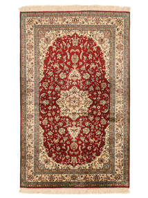  Kashmir Puri Di Seta 24/24 Quality Tappeto 79X127 In Seta Marrone/Rosso Scuro Piccolo Carpetvista