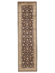 82X302 絨毯 カシミール ピュア シルク オリエンタル 廊下 カーペット 茶色/ブラック (絹, インド) Carpetvista