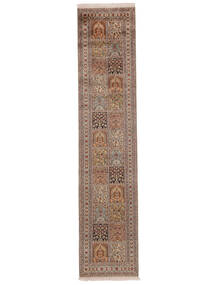 66X298 絨毯 オリエンタル カシミール ピュア シルク 廊下 カーペット 茶色 (絹, インド) Carpetvista