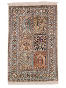 65X95 Kashmir Pure Silk Rug Oriental Brown/Black (Silk, India) Carpetvista