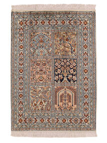 66X91 Kaschmir Reine Seide Teppich Orientalischer Braun/Schwarz (Seide, Indien) Carpetvista