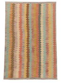  Kilim Afghan Old Style Rug 196X292 Wool Brown/Orange 
