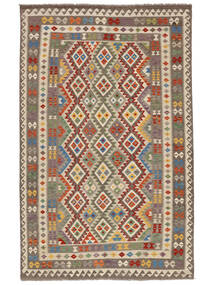 194X309 絨毯 キリム アフガン オールド スタイル オリエンタル 茶色/ベージュ (ウール, アフガニスタン) Carpetvista