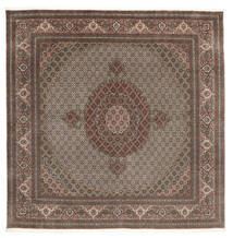 Täbriz 50 Raj Teppich 250X250 Quadratisch Braun/Schwarz Großer Wolle, Persien/Iran