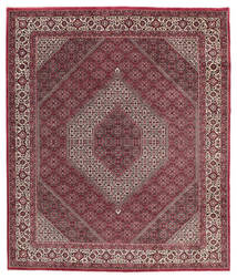 絨毯 ビジャー シルク製 255X297 ダークレッド/ブラック 大きな ( ペルシャ/イラン)