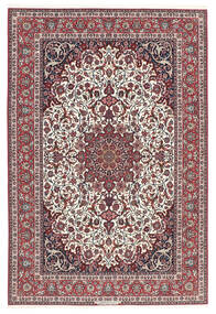 絨毯 イスファハン 絹の縦糸 208X305 ダークレッド/茶色 (ウール, ペルシャ/イラン)