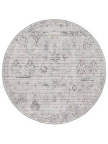 Orbit Oriental Washable Ø 160 Light Grey Floral Round Rug