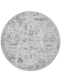  Washable Ø 160 Ganti Oriental Grey/Beige Round Rug