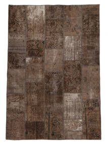  Patchwork Rug 140X208 Vintage Persian Wool Brown/Black Small Carpetvista