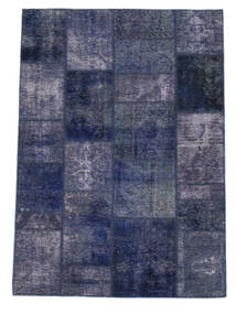 Persian Patchwork Rug 141X197 Black/Dark Blue Carpetvista