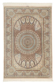  Oriental Qum Silk Rug 135X204 Brown/Orange Silk, Persia/Iran