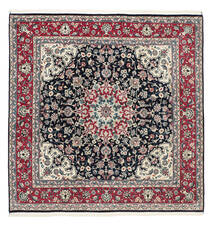 241X252 Keshan Fine Vloerkleed Oosters Vierkant Zwart/Donkerrood (Wol, Perzië/Iran)