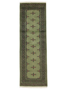 79X245 Pakistan Buchara 2Ply Teppich Orientalischer Läufer Schwarz/Dunkelgrün (Wolle, Pakistan) Carpetvista