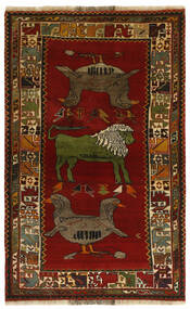 114X182 Tapete Oriental Ghashghai Old Figurativo/Imagens Preto/Castanho (Lã, Pérsia/Irão)