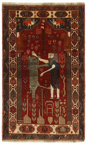  116X189 Ghashghai Old Figuratief/Geïllustreerd Vloerkleed Zwart/Donkerrood Perzië/Iran