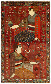  Kashghai オールド 画像/絵 絨毯 116X187 ペルシャ ウール ダークレッド/ブラック 小