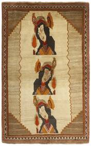  Persischer Kashghai Old Figurativ Teppich 117X185 Braun/Orange (Wolle, Persien/Iran)