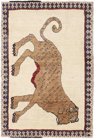  Orientalsk Kashghai Old Figur/Bilde Teppe 97X144 Beige/Brun Ull, Persia/Iran