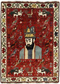 Kashghai Old Figurativ Teppich 122X168 Dunkelrot/Schwarz Wolle, Persien/Iran