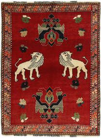  117X158 Kashghai Old Figur/Bilde Teppe Mørk Rød/Svart Persia/Iran