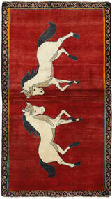  Kashghai Old Obrazkowy Dywan 106X187 Perski Wełniany Ciemnoczerwony/Czarny Mały 