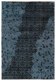 絨毯 Damask 243X351 ブラック/ダークブルー (ウール, インド)