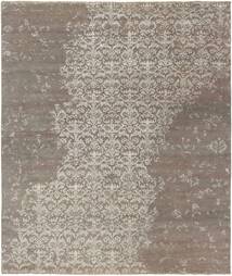 Damask Teppich 258X302 Braun/Orange Großer Wolle, Indien