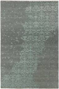  Damask Alfombra 200X302 De Lana Gris Oscuro/Verde Oscuro