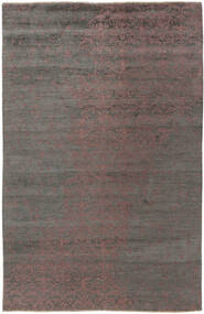 192X299 Damask Vloerkleed Modern Bruin/Zwart (Wol, India)
