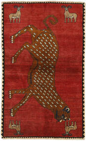  125X205 Kashghai Old Figur/Bilde Teppe Mørk Rød/Svart Persia/Iran