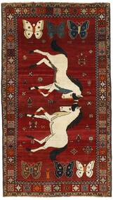  Oriental Kashghai Old Pictorial Rug 162X286 Dark Red/Black Wool, Persia/Iran