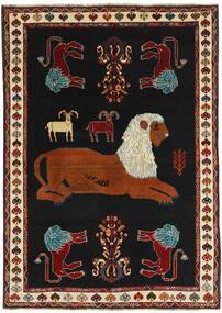  Persian Kashghai Old Pictorial Rug 173X243 Black/Dark Red