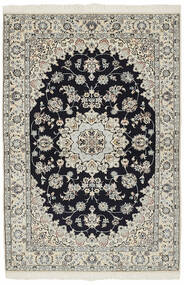  Persischer Nain 6 La Teppich 106X156 Schwarz/Grau (Wolle, Persien/Iran)