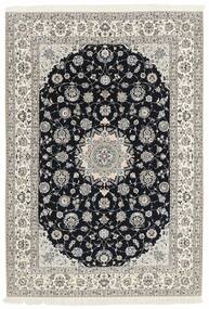 160X231 Nain 6 La Teppich Orientalischer Schwarz/Dunkelgelb (Wolle, Persien/Iran)