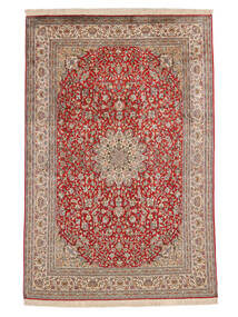 122X187 Kashmir Pure Silk 24/24 Quality Rug Oriental Brown/Orange (Silk, India) Carpetvista
