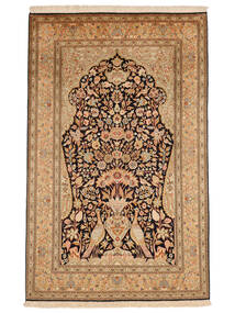  Kashmir Puri Di Seta 24/24 Quality Tappeto 125X199 In Seta Marrone/Arancione Piccolo Carpetvista