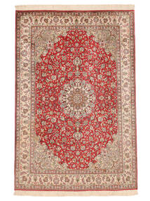 127X188 Kaschmir Reine Seide 24/24 Quality Teppich Orientalischer Braun/Dunkelrot (Seide, Indien) Carpetvista
