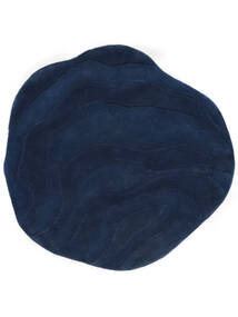 Barba Ø 250 大 ブルー ラウンド ウール 絨毯