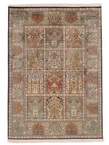 絨毯 カシミール ピュア シルク 129X182 茶色/オレンジ (絹, インド)
