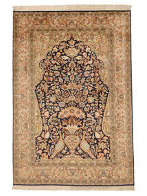  Kashmir Puri Di Seta 24/24 Quality Tappeto 125X183 In Seta Marrone/Arancione Piccolo Carpetvista